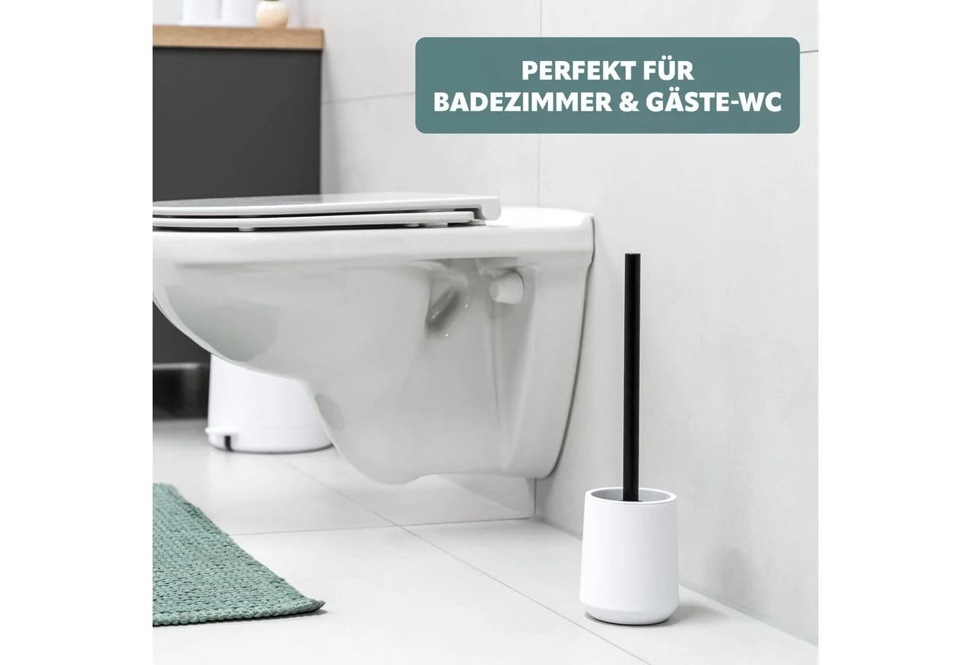 eluno WC-Garnitur WC-Bürste inkl. 1x Ersatzbürstenkopf Kunststoff - Bild 4