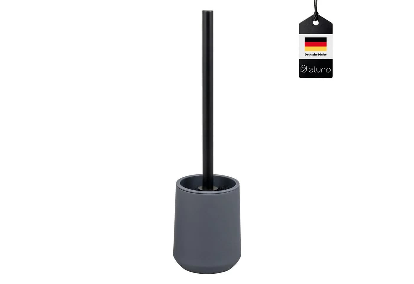 eluno WC-Garnitur TESERO Grau mit Soft-Touch und Ersatzbürste - Bild 2