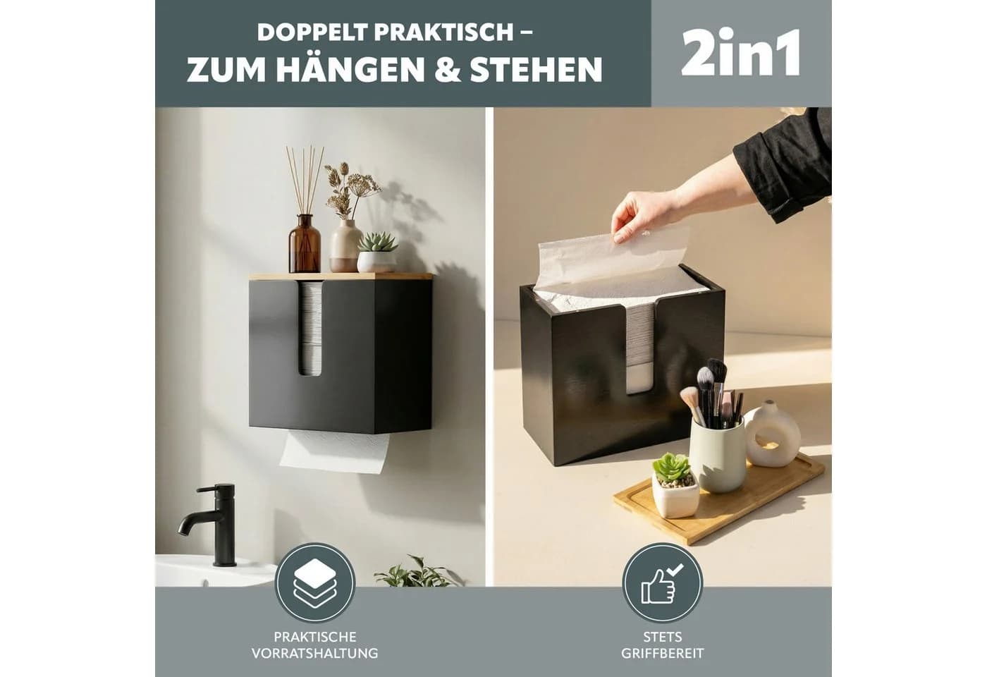 eluno Papiertuchspender Bambus