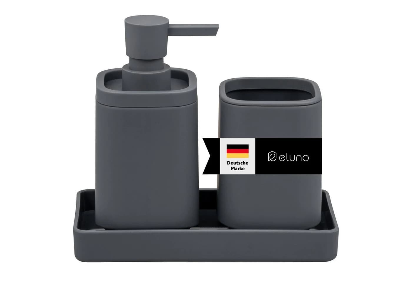 eluno Badaccessoire-Set VALONA 3tlg. Soft-Touch Grau - Bild 2