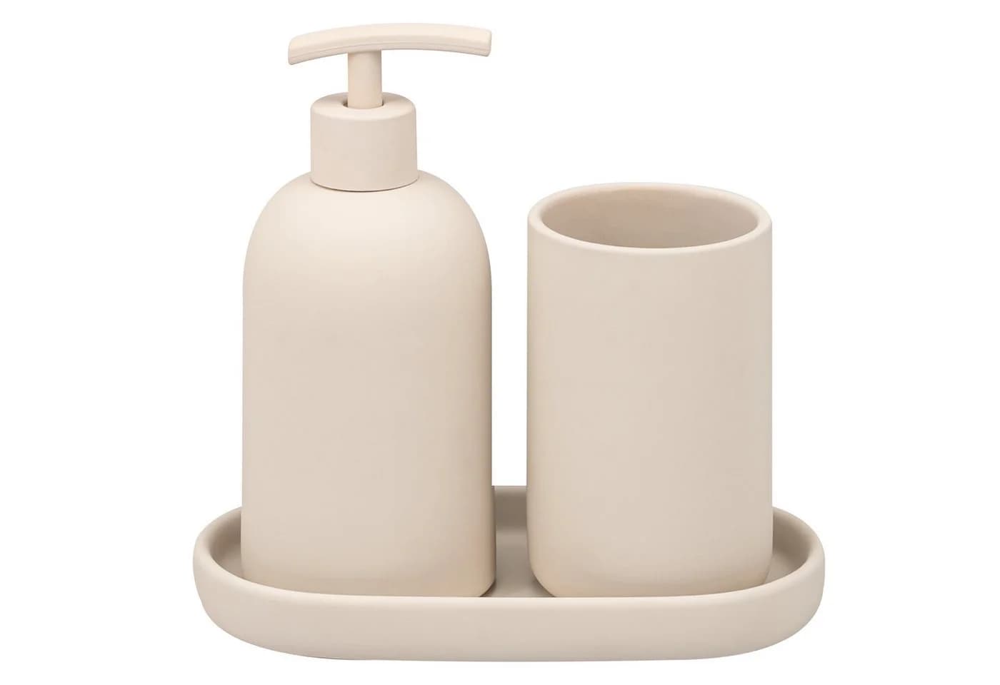 eluno Badaccessoire-Set CERANO 3tlg. Beige Keramik - Bild 2