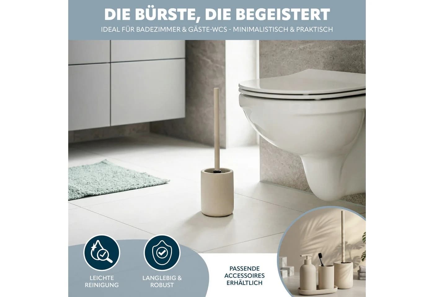 eluno WC-Garnitur CERANO Beige Keramik Soft-Touch - Bild 3