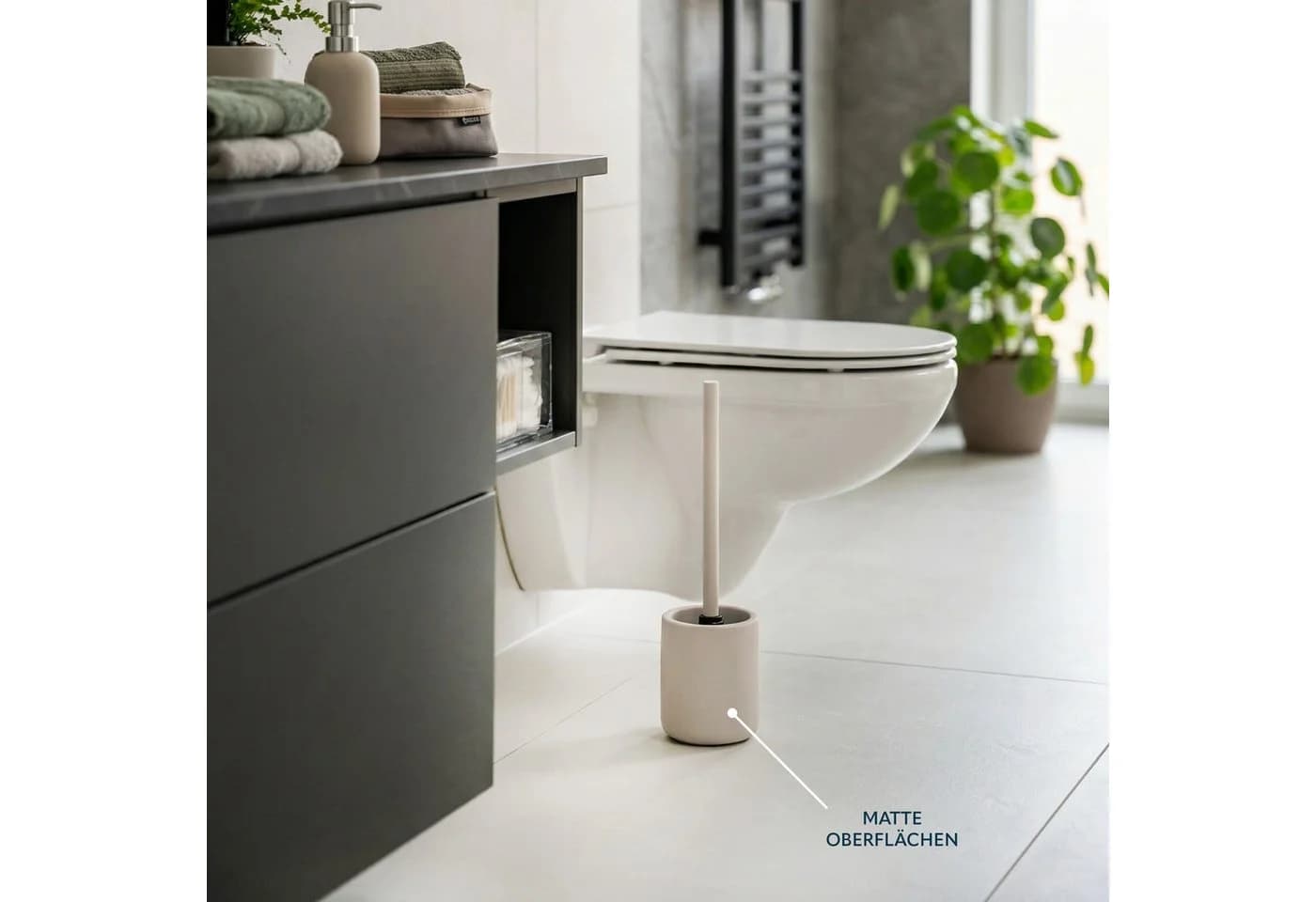 eluno WC-Garnitur CERANO Beige Keramik Soft-Touch - Bild 4