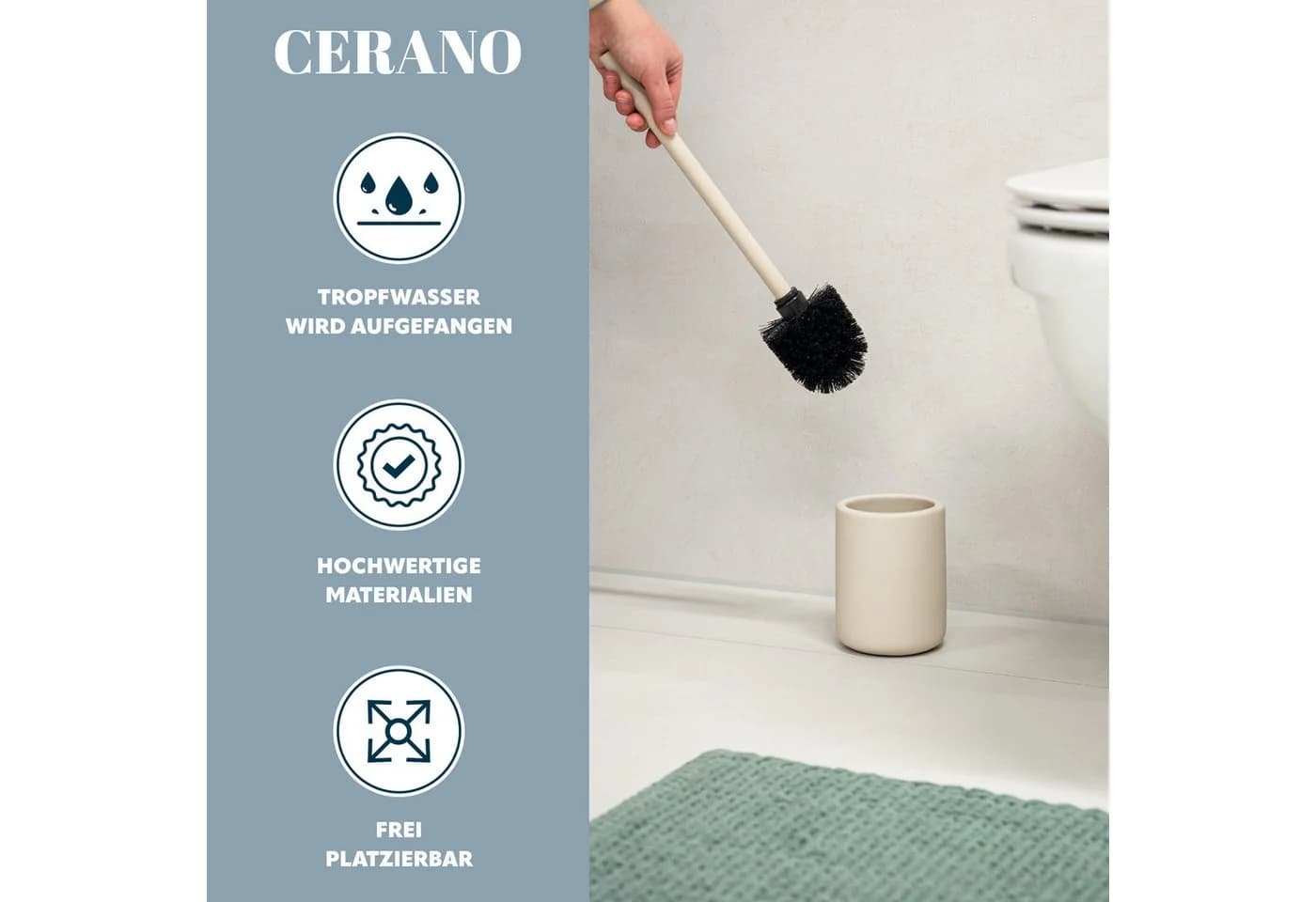 eluno WC-Garnitur CERANO Beige Keramik Soft-Touch - Bild 5