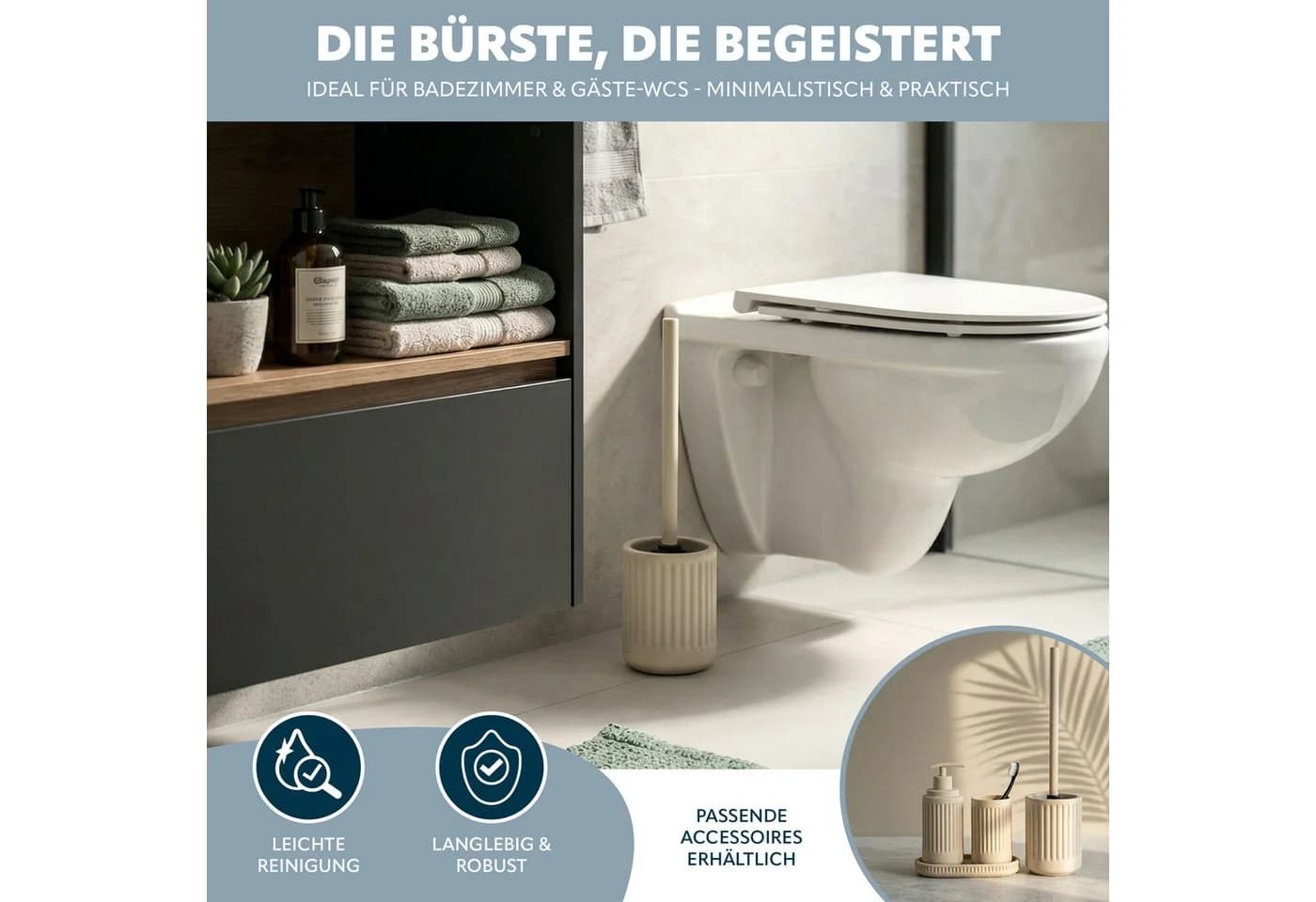 eluno WC-Garnitur CASCINA Beige/Weiß Keramik Soft-Touch - Bild 3