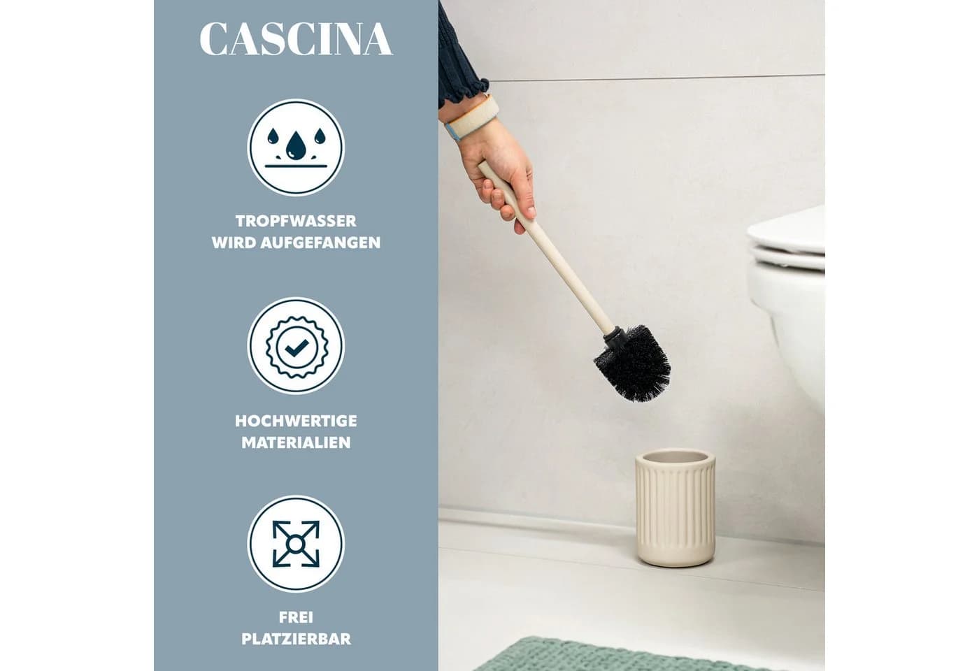 eluno WC-Garnitur CASCINA Beige/Weiß Keramik Soft-Touch - Bild 5