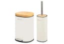 eluno Badaccessoire-Set 2-tlg. Beige/Braun Metall & Bambus Bild 2