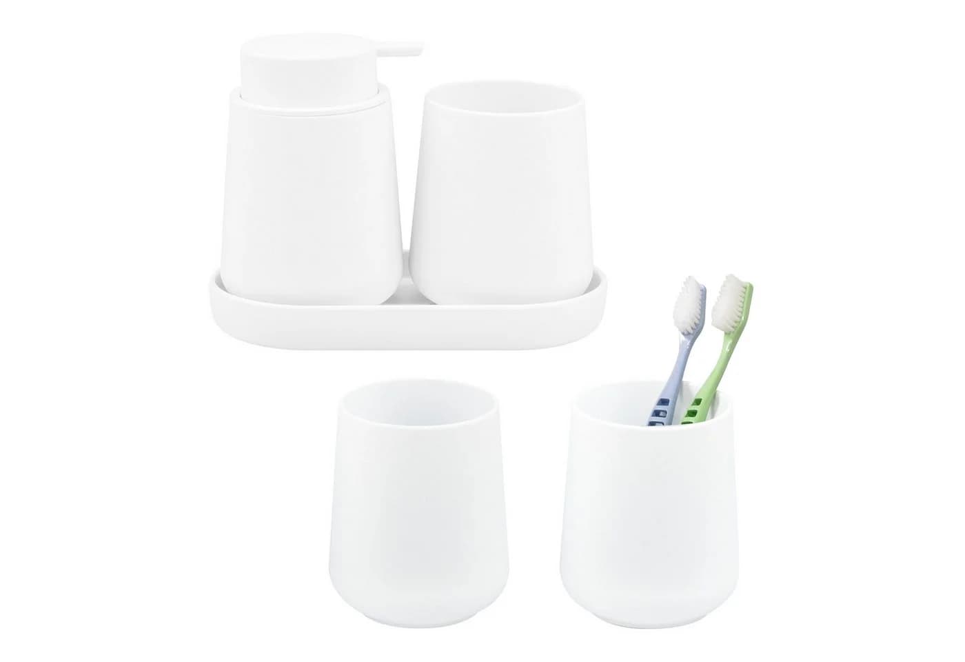 eluno Badaccessoire-Set TESERO 5tlg. Soft-Touch Weiß - Bild 2