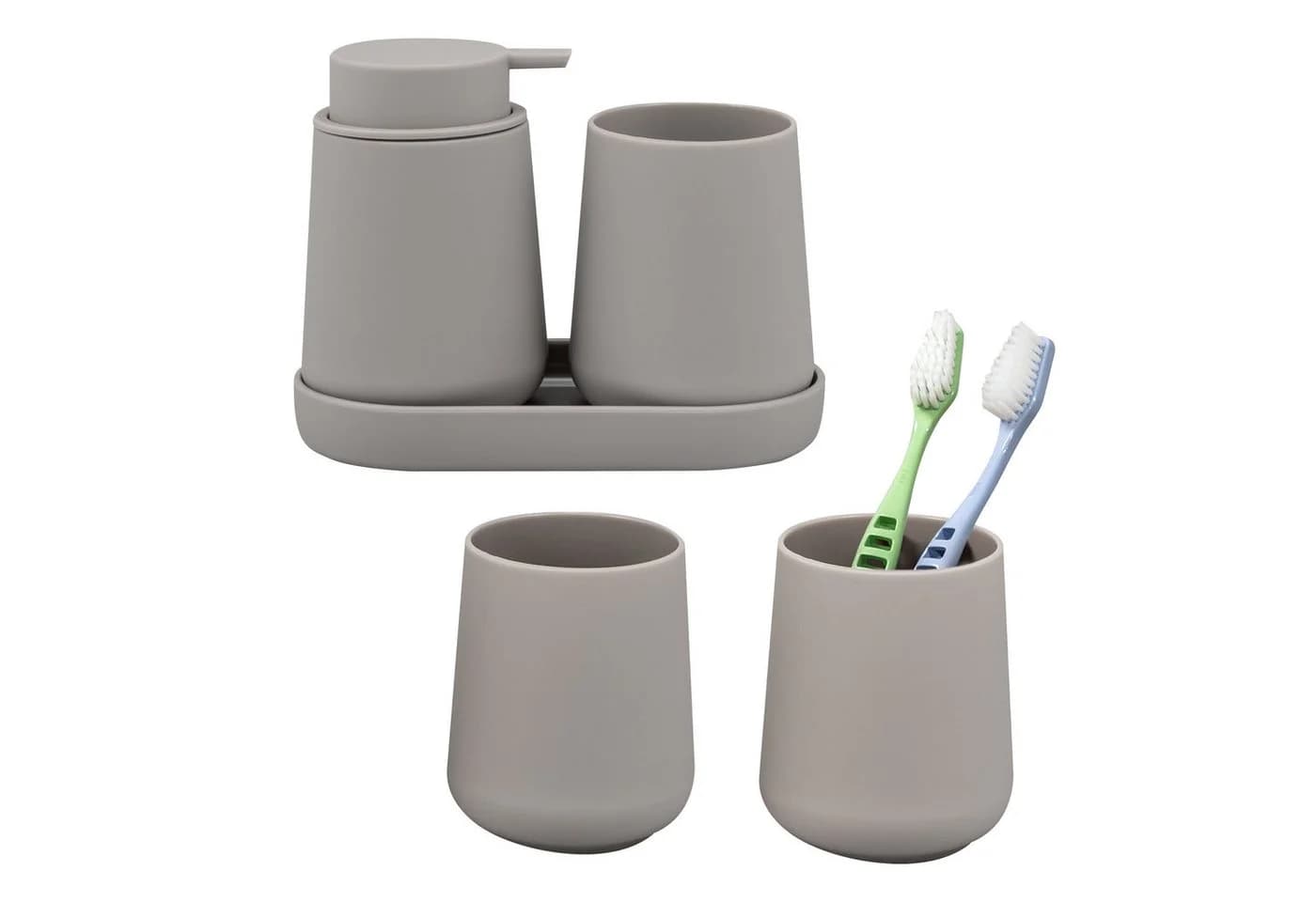 eluno Badaccessoire-Set TESERO 5tlg. Soft-Touch Grau - Bild 2