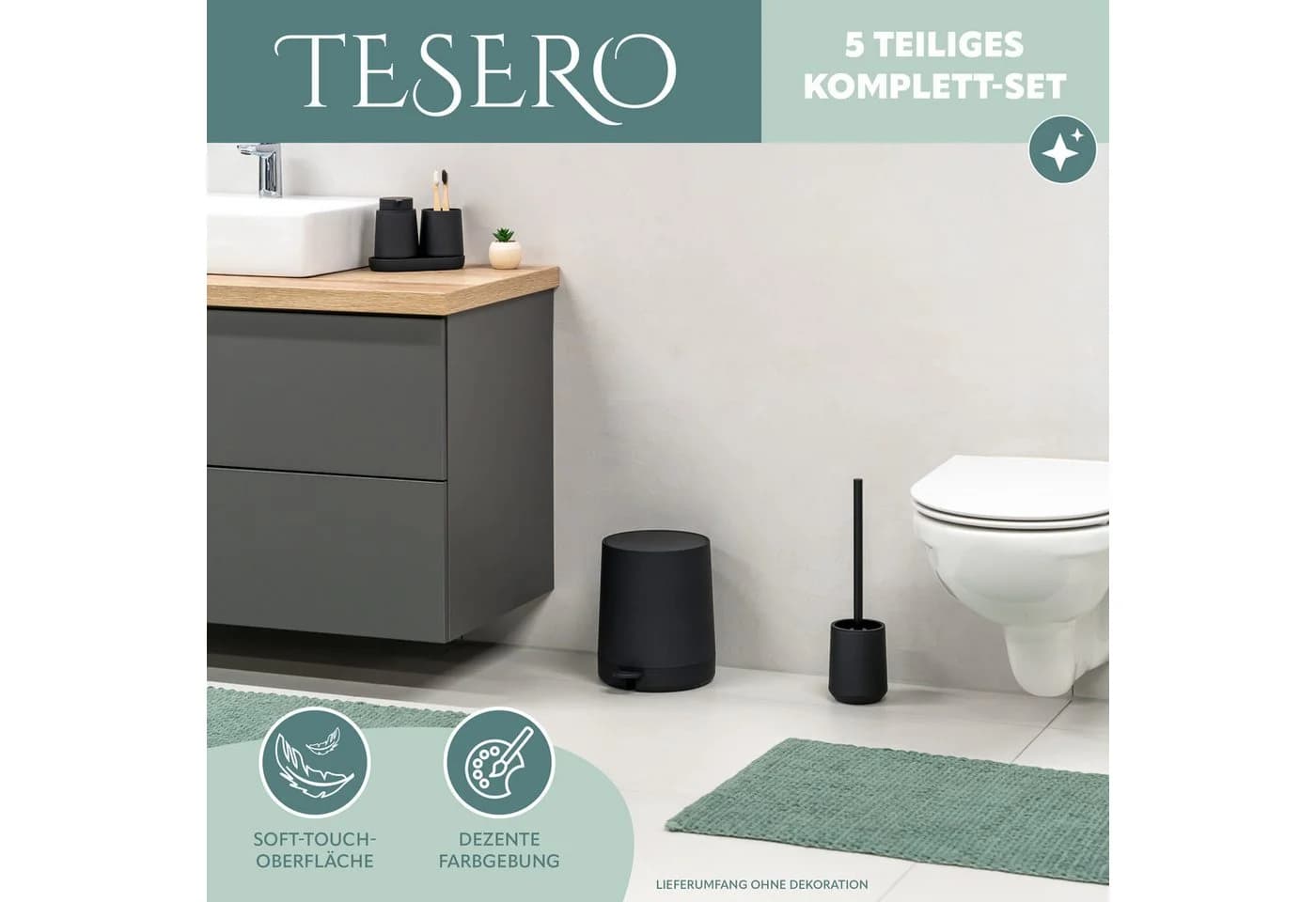 eluno Badaccessoire-Set 5tlg. Soft-Touch