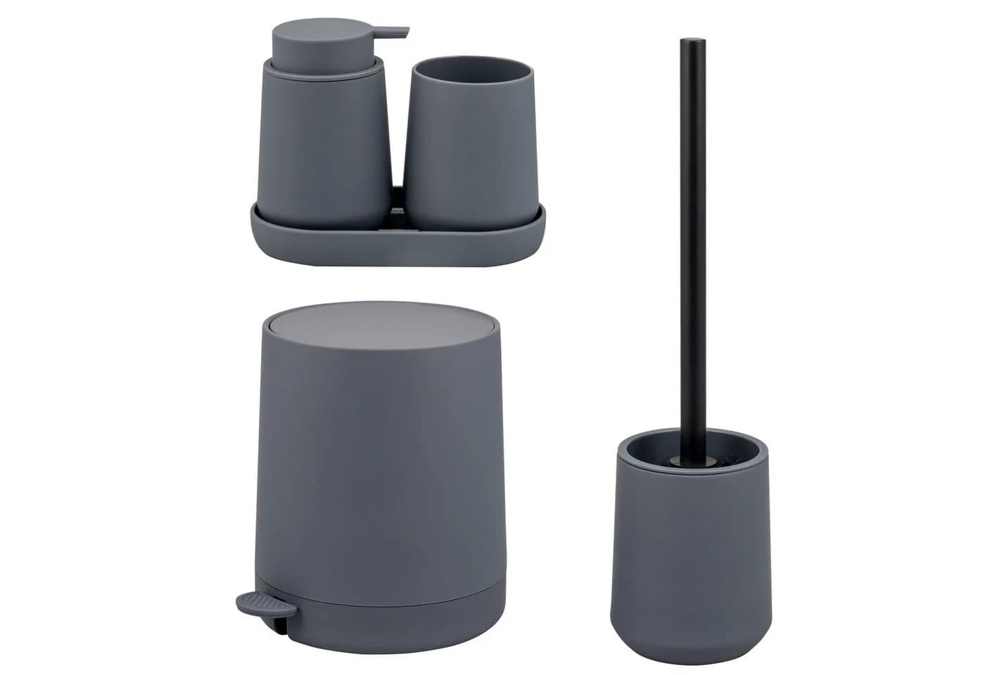 eluno Badaccessoire-Set TESERO 5tlg. Soft-Touch Grau - Bild 2