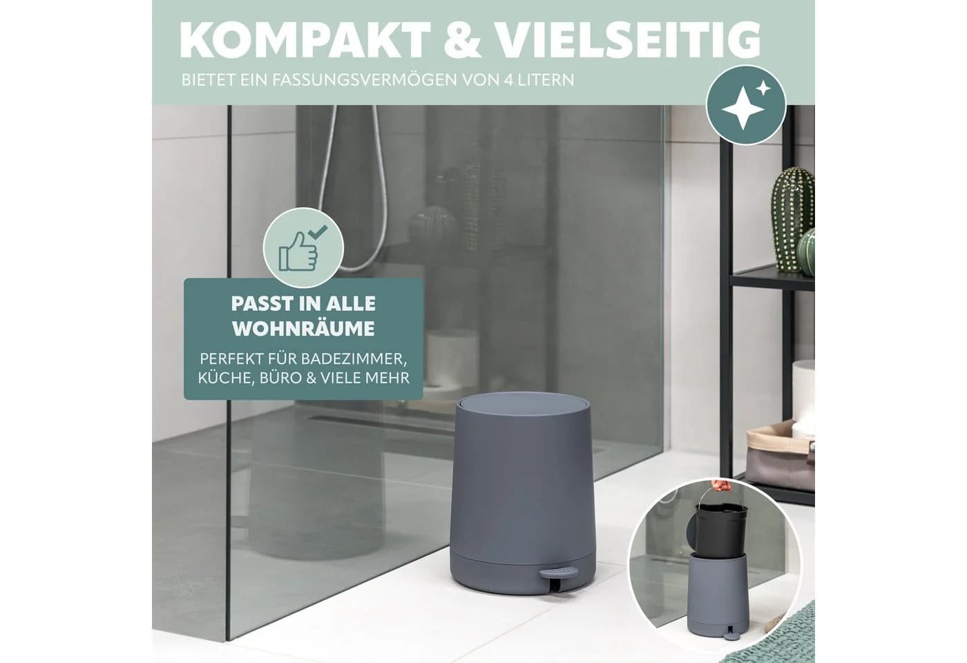 eluno Badaccessoire-Set TESERO 5tlg. Soft-Touch Grau - Bild 4
