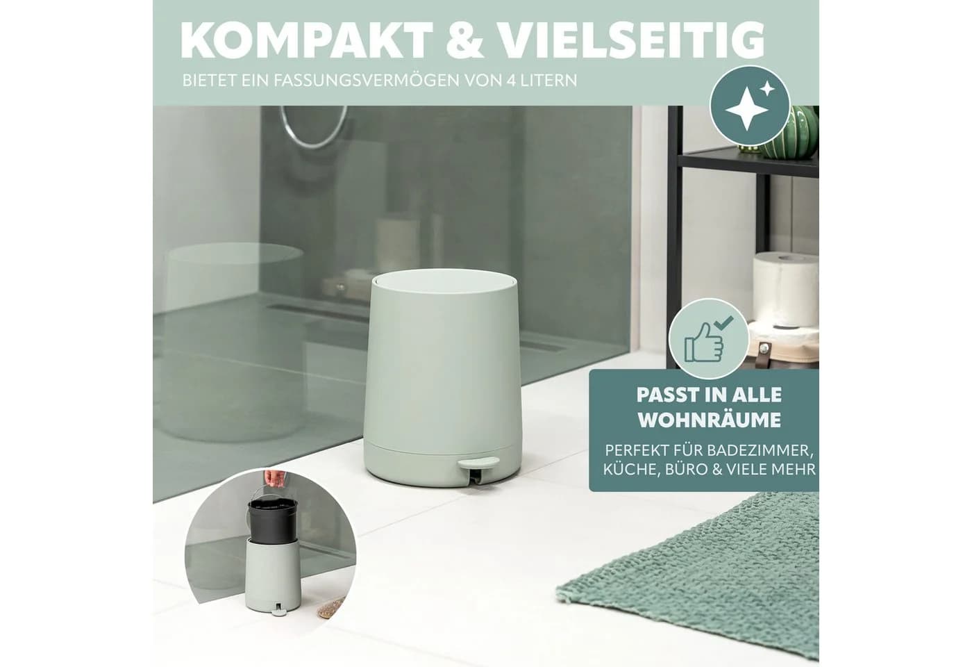 eluno Badaccessoire-Set TESERO 5tlg. Soft-Touch Salbei - Bild 4