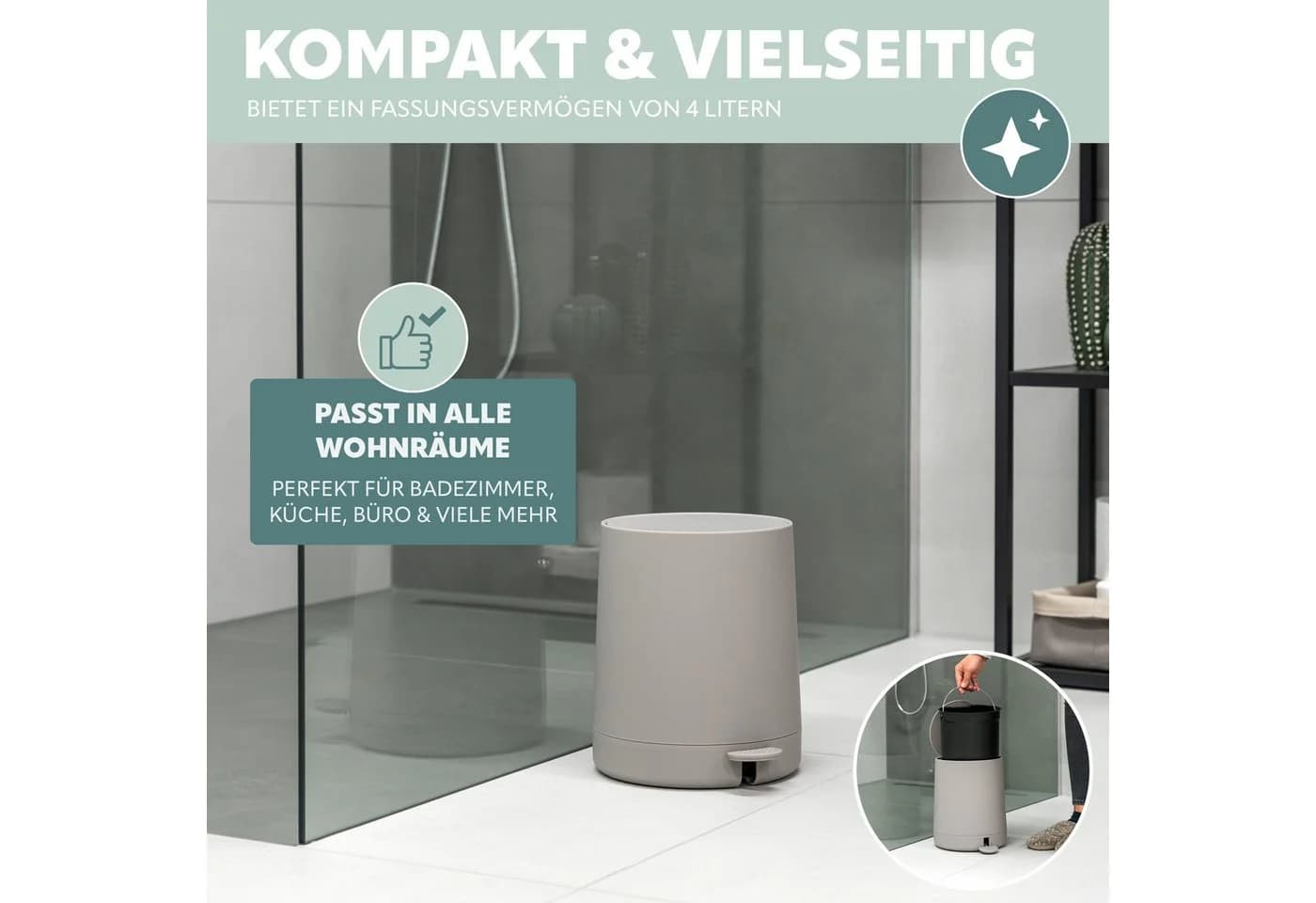 eluno Badaccessoire-Set TESERO 2tlg. Soft-Touch Taupe - Bild 3