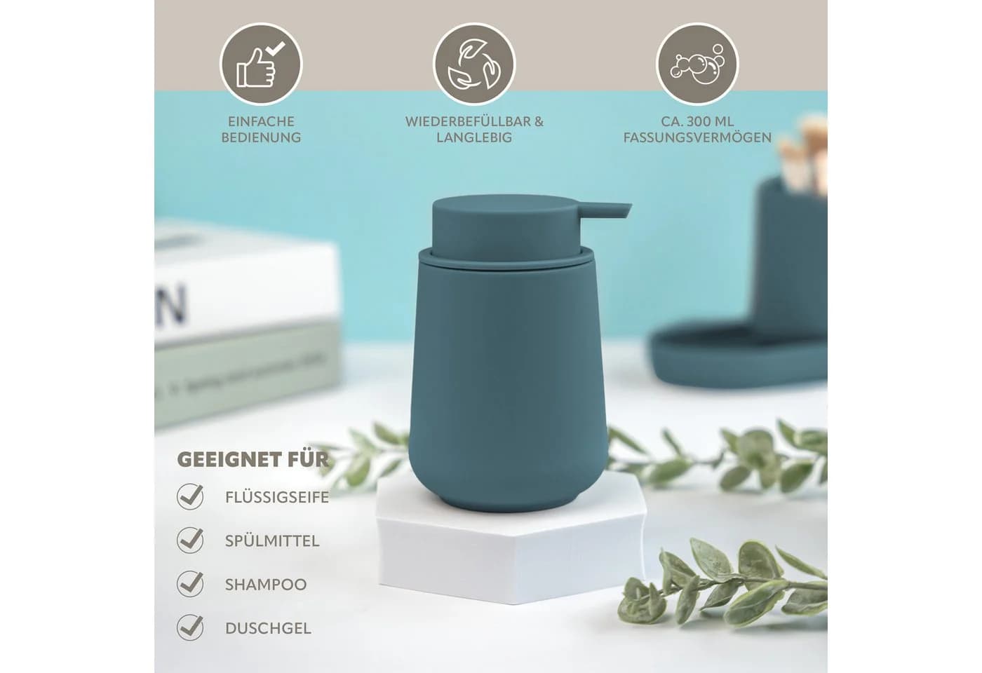 eluno Badaccessoire-Set TESERO 3tlg. Blau Soft-Touch - Bild 5