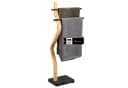 eluno Handtuchhalter freistehend 2 Stangen FSC-Holz Schwarz Bild 2