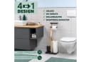 eluno freistehende WC-Garnitur 4in1 Schwarz FSC-Holz Bild 1