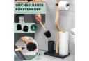 eluno freistehende WC-Garnitur 4in1 Schwarz FSC-Holz Bild 5