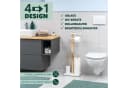 eluno WC-Garnitur freistehend 4in1 Weiß Holz Metall Bild 1
