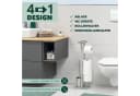 eluno WC-Garnitur freistehend Edelstahl & Glas 4in1 Bild 1