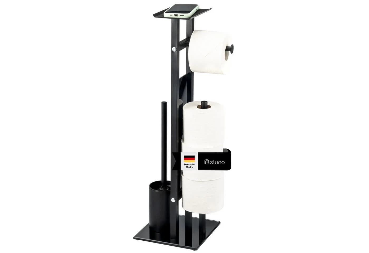 eluno WC-Garnitur freistehend 4in1 Edelstahl Schwarz - Bild 2