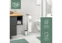 eluno WC-Garnitur freistehend Edelstahl Glas 4in1 Weiß Bild 4