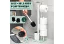 eluno WC-Garnitur freistehend Edelstahl Glas 4in1 Weiß Bild 5