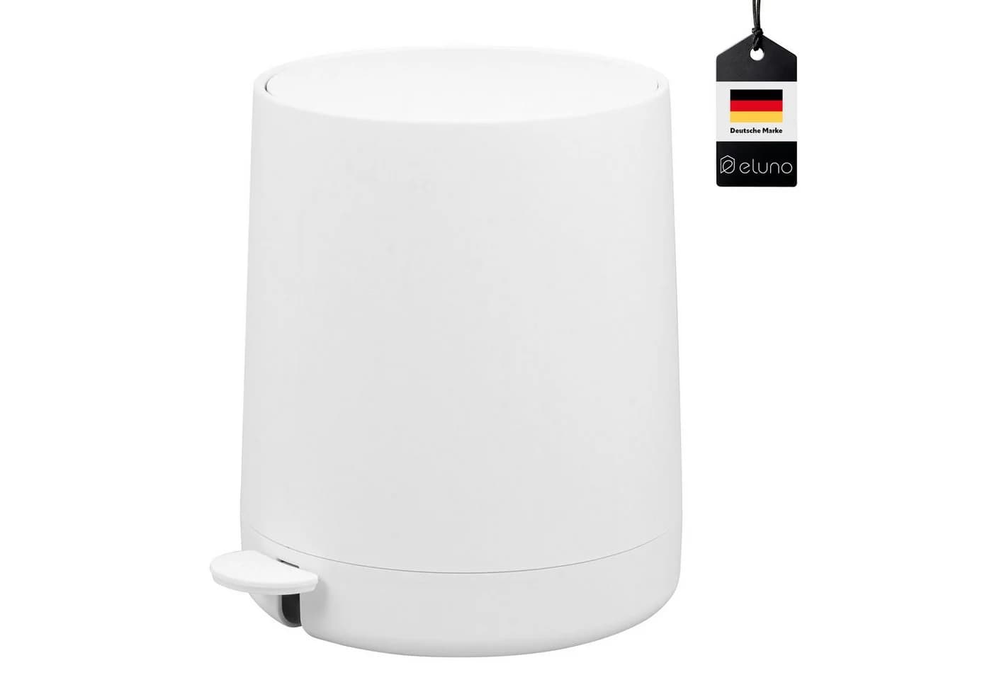eluno Kosmetikeimer TESERO Treteimer 4L Weiß Soft-Touch - Bild 2