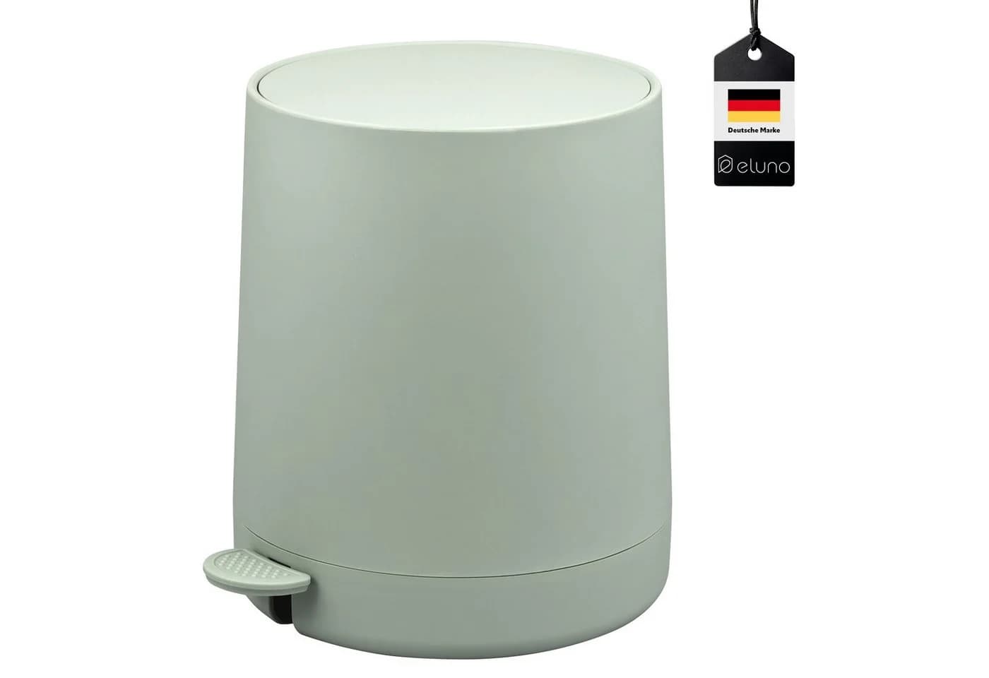eluno Kosmetikeimer TESERO Treteimer 4 Liter Kunststoff Salbei - Bild 2