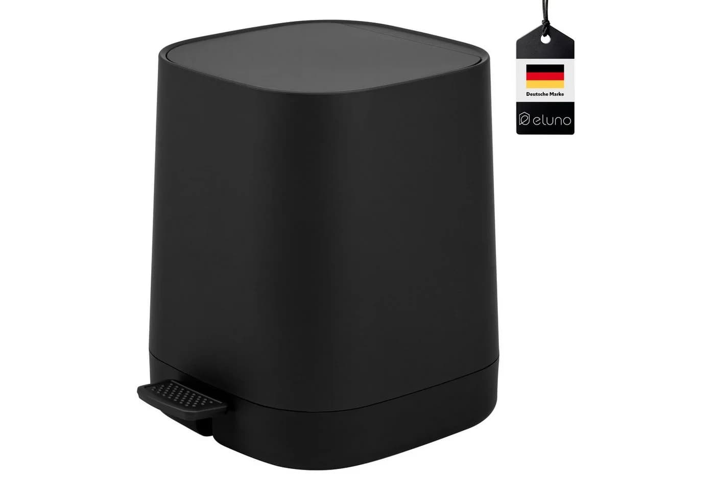 eluno Kosmetikeimer Valona Treteimer 4,5L Schwarz Soft-Touch - Bild 2
