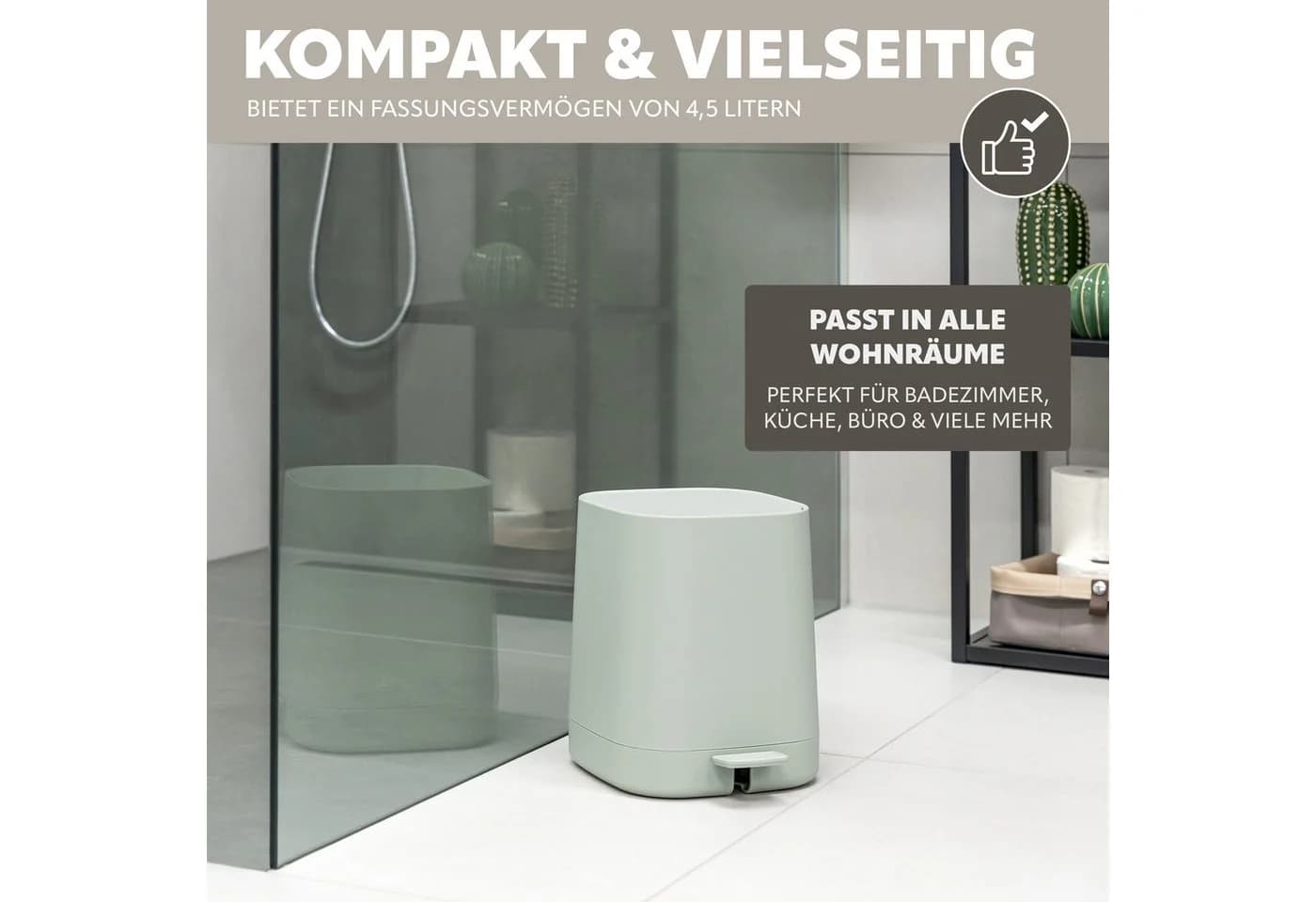 eluno Kosmetikeimer Valona Treteimer 4,5L Salbei Soft-Touch - Bild 3