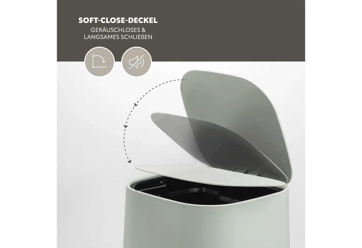 eluno Kosmetikeimer Valona Treteimer 4,5L Salbei Soft-Touch - Bild 4