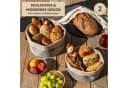 eluno Brotkorb NOVARA 2er Set Rund Beige Braun Kunstlederlasche Bild 1