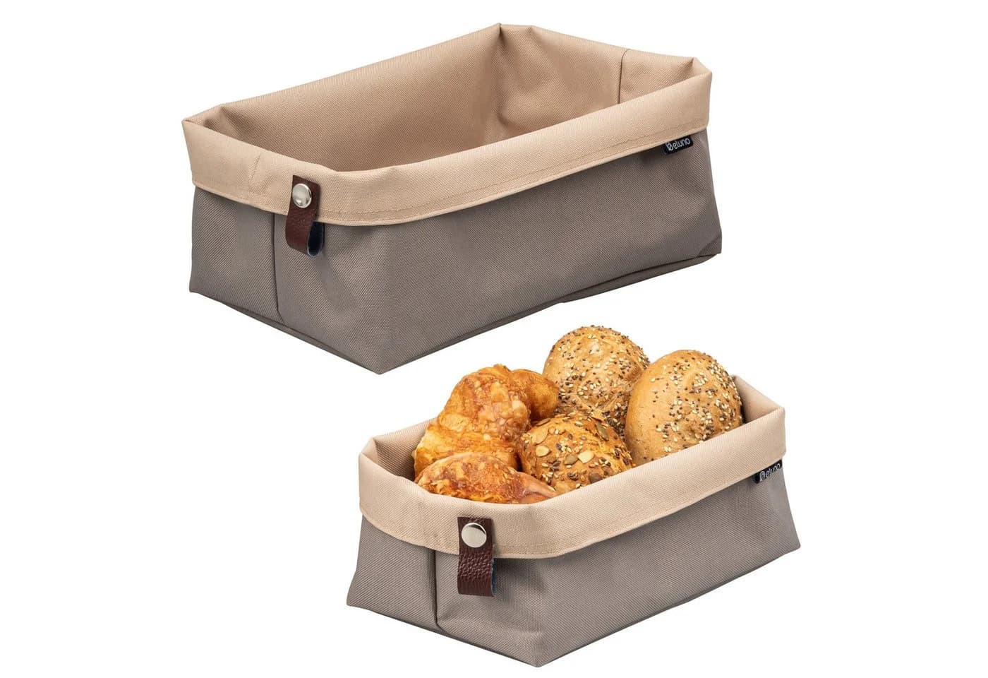 eluno Brotkorb NOVARA 2er Set Beige/Braun Wendbar - Bild 2