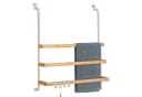 eluno Hängeregal Handtuchhalter für Glasduschwand Beige Metall Bambus Bild 2