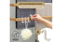 eluno Hängeregal Handtuchhalter für Glasduschwand Beige Metall Bambus Bild 4