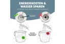 eluno Handbrause 3-tlg. inkl. Brauseschlauch und Wandhalterung Schwarz Bild 4