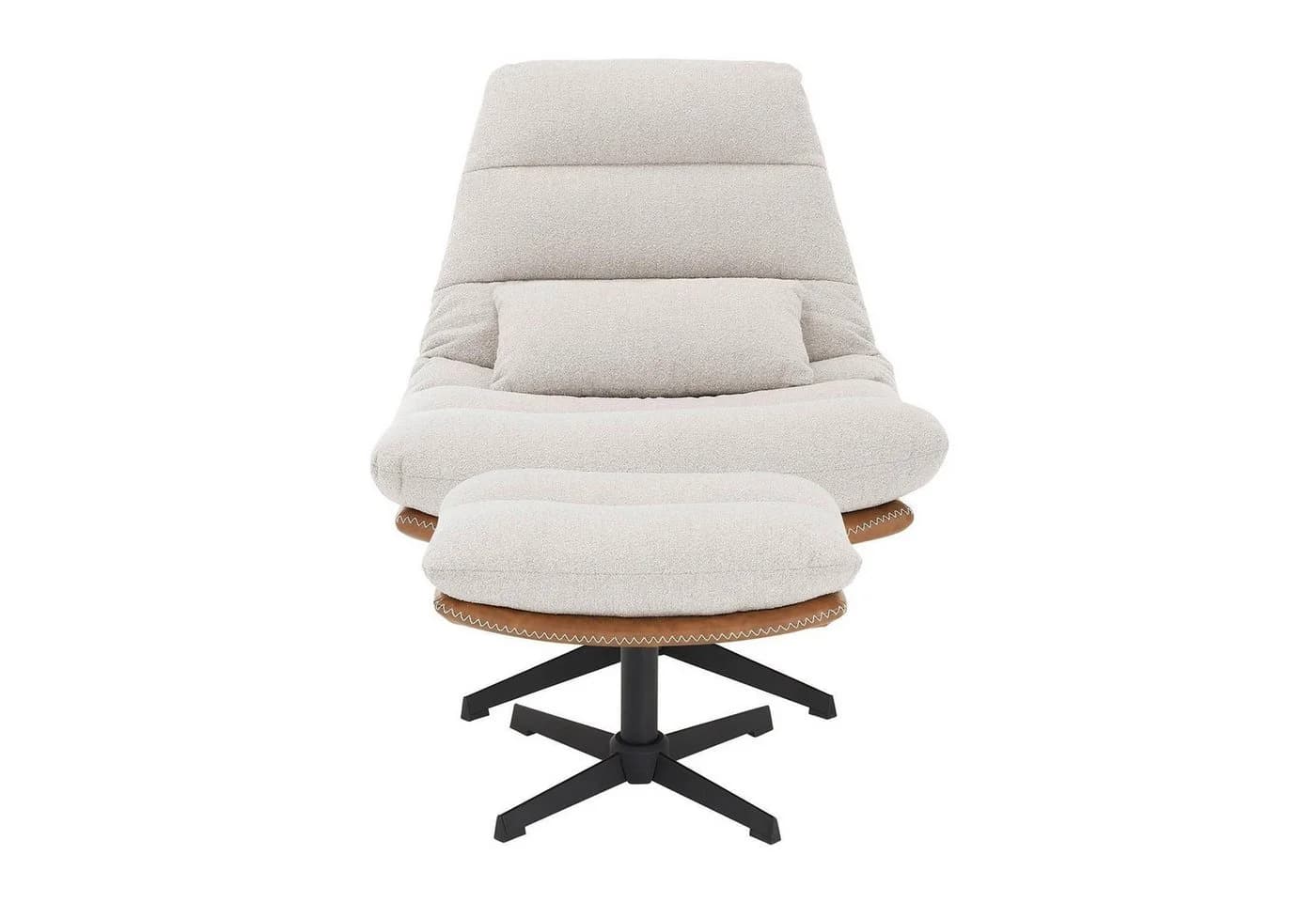Sessel ANDREUS Beige mit Wippfunktion und 360 Grad drehbar - Bild 3
