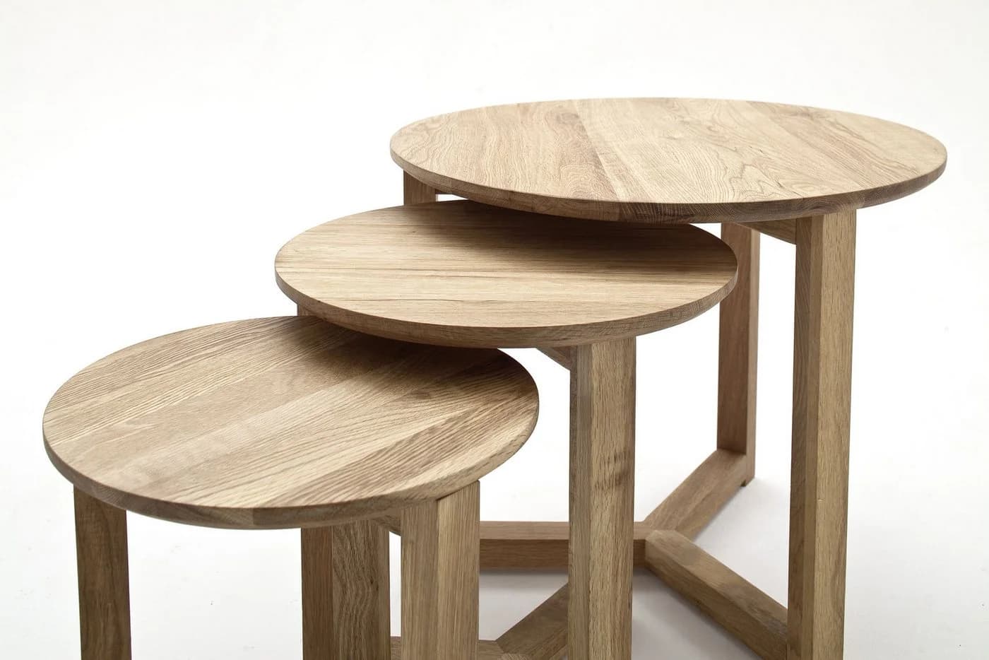 MCA furniture Couchtisch Set Sinio, 3-teilig, Asteiche massiv, Ø50/Ø45/Ø32 - Bild 3