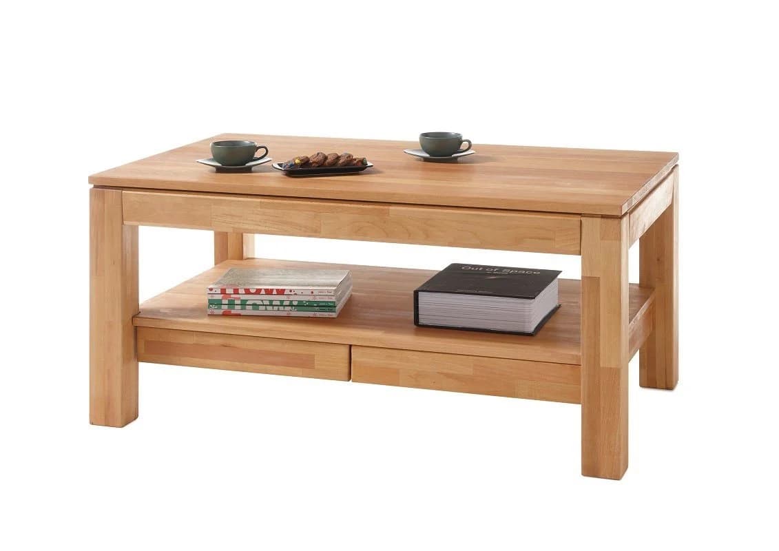 MCA furniture Couchtisch Gordon Kernbuche Massiv mit Schubkästen