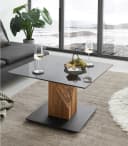 Couchtisch BALSTA Höhenverstellbar Eiche Grau Glas Bild 1
