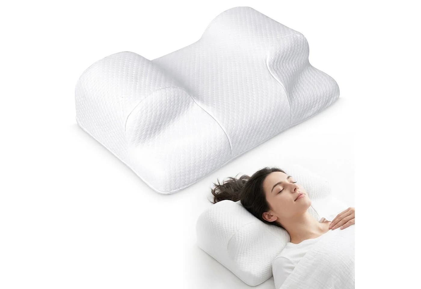 RelaxSleep Kopfkissen Rückenschläfer Anti-Falten Memory-Schaum