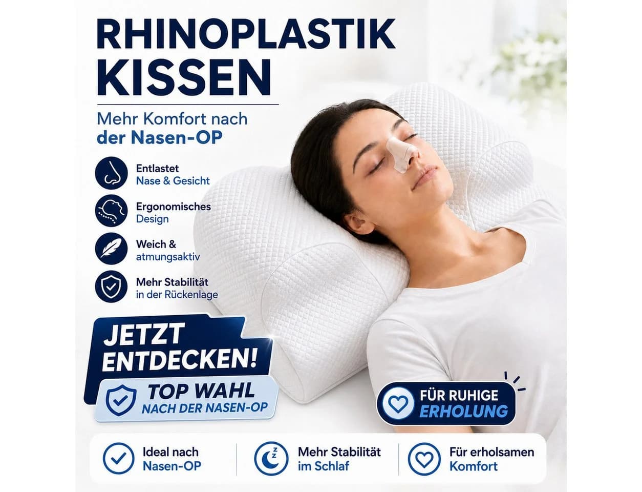RelaxSleep Kopfkissen Rückenschläfer Anti-Falten Memory-Schaum - Bild 2