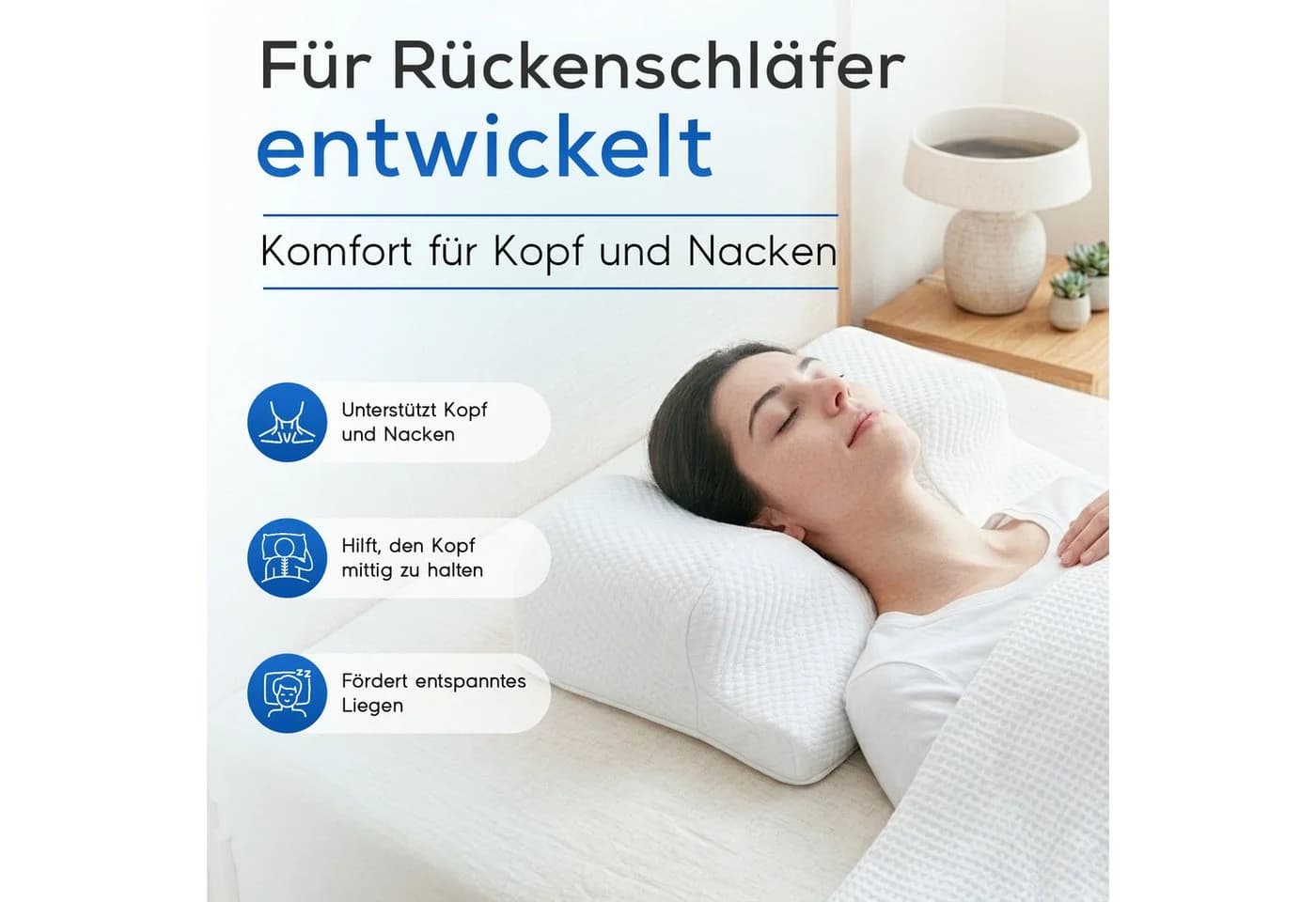 RelaxSleep Anti-Falten Kissen Memory Foam Beauty Schlafkissen - Bild 3