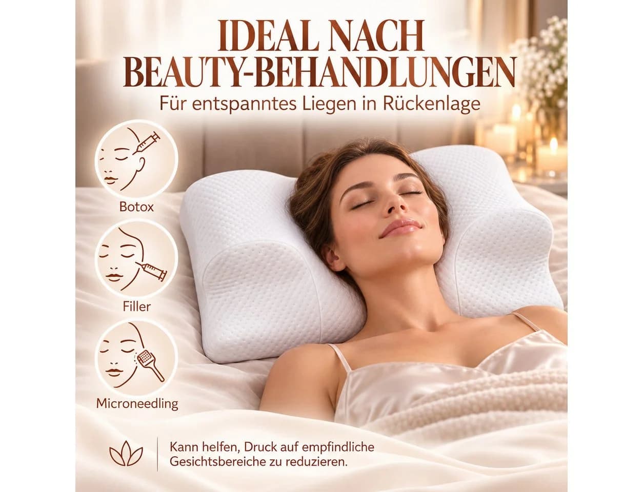 RelaxSleep Schlafkissen Anti-Falten Rückenschläferkissen Weiß - Bild 4