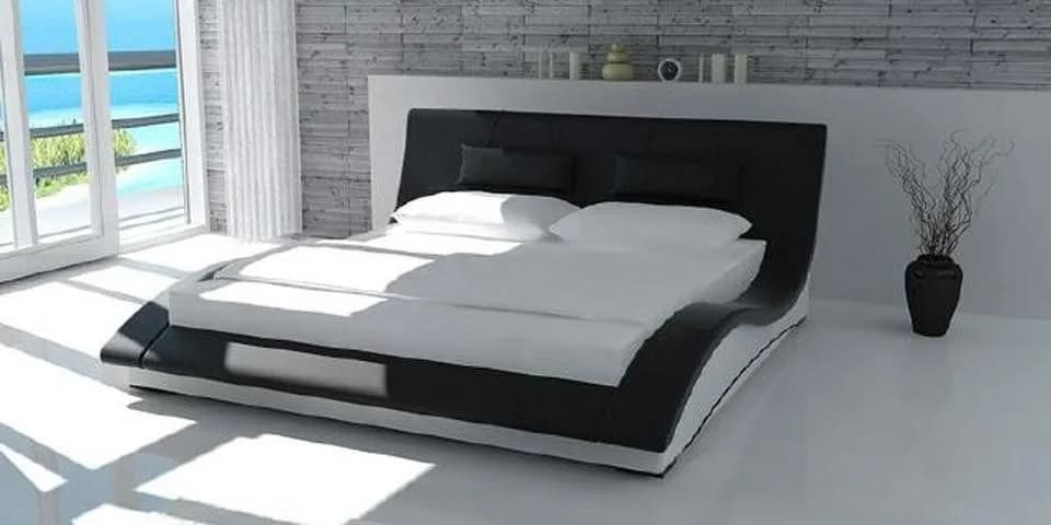 Xlmoebel Wasserbett SWING Leder Weiss mit Matratze