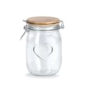Basera Vorratsglas mit Herzmotiv und Bügelverschluss Glas/Kiefer 1000 ml Bild 2