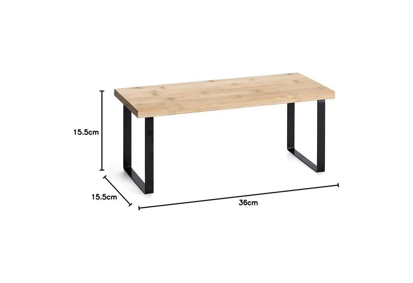 Basera® Regal aus Bambus und schwarzem Metallgestell, stapelbar - Bild 3