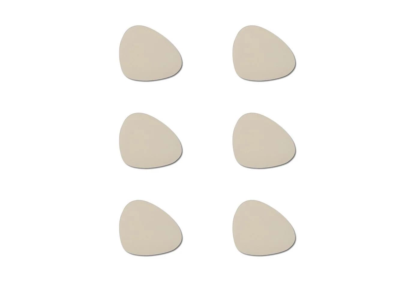 Basera® Glasuntersetzer 6er-Set Kunstleder Gebogen Creme - Bild 2