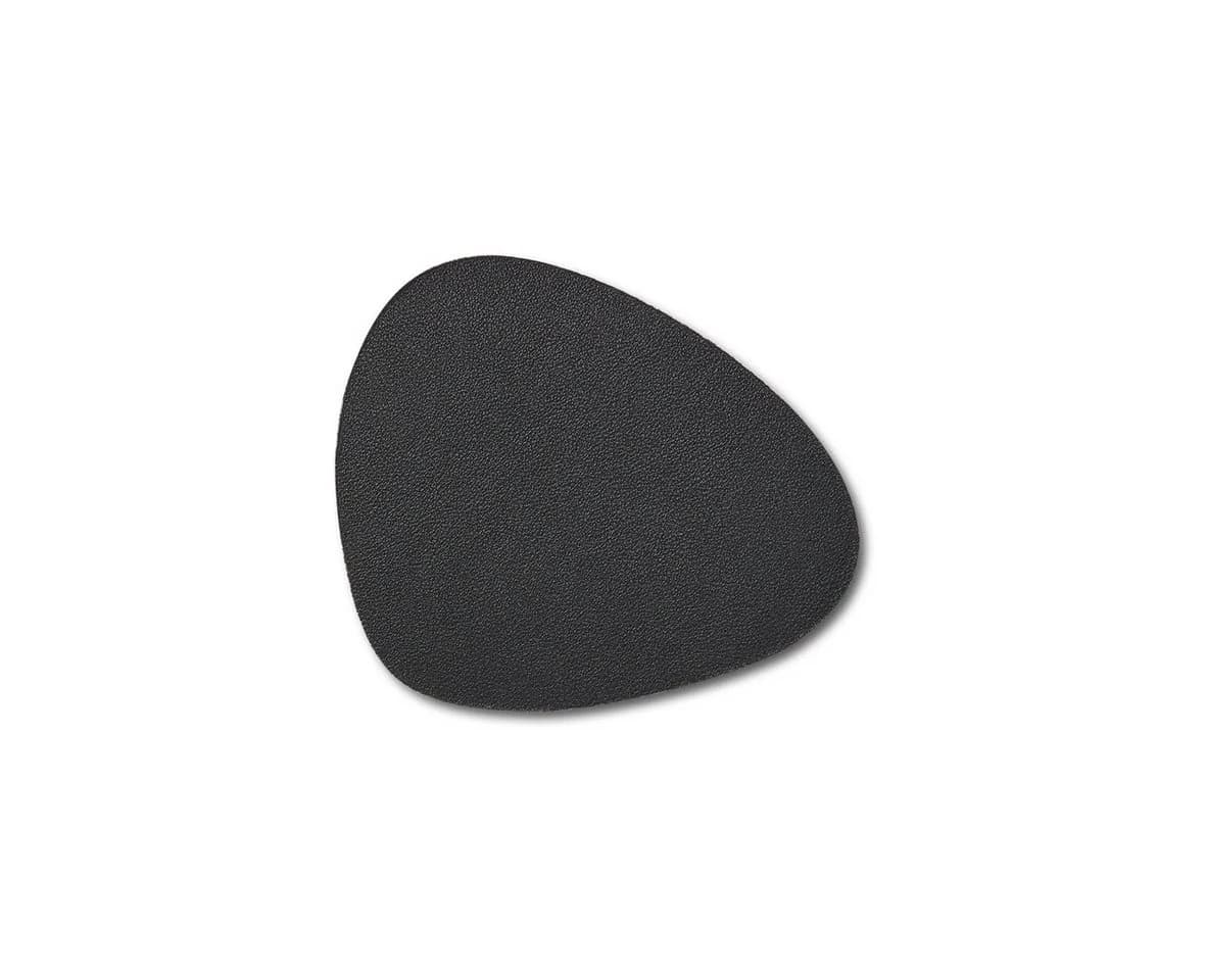 Basera® Glasuntersetzer 6er-Set Kunstleder Schwarz Gebogen